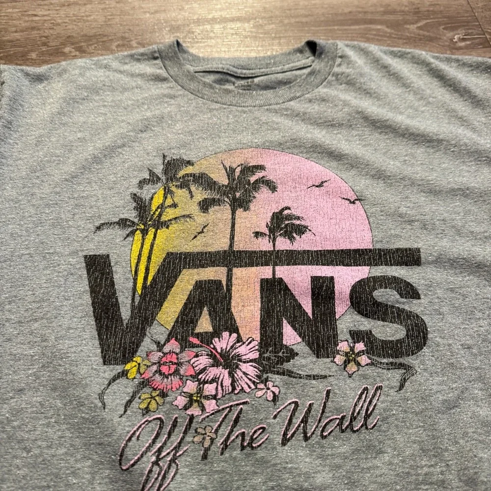 Vans Shirt Medium Graphic Tee‎ Palm Beach Tee Short Sleeve Logo Spellout Skate